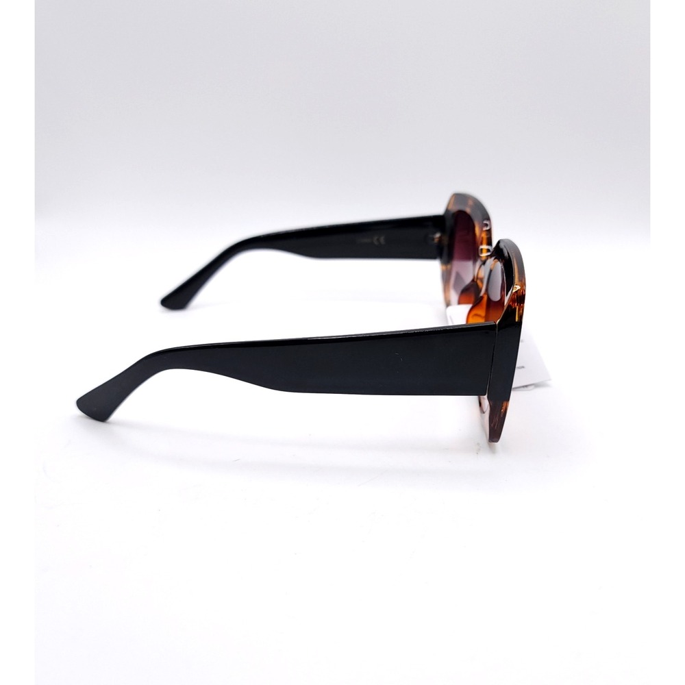 Giselle Oversized Square Sunglasses Black Tortoise Purple Gradient UV400 Glam - Picture 2 of 6